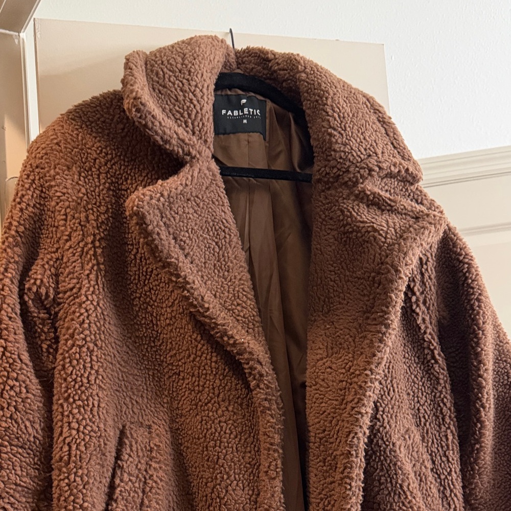 Fabletics Chocolate Brown Teddy Jacket
